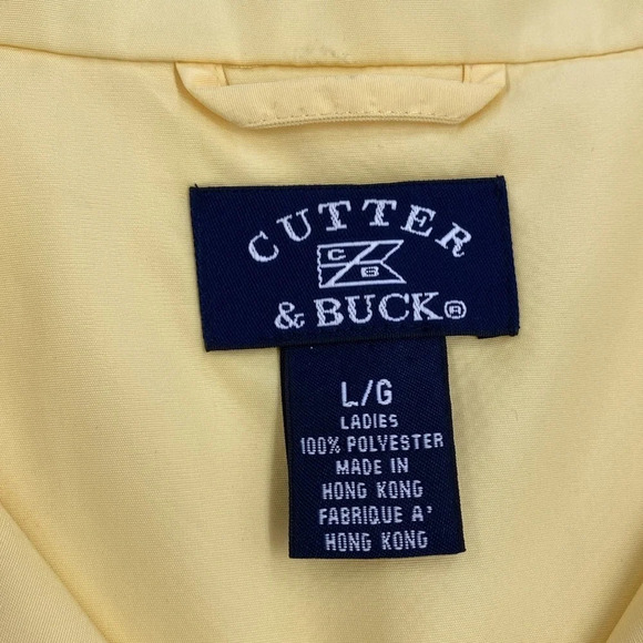Cutter & Buck Sport Ladies Vest Yellow Blue Golf Pullover 1/4 Zip Pockets Large - Picture 3 of 14